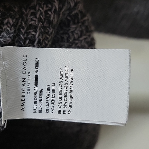 American Eagle Chunky Knit Marbled Gray Preppy Cardigan Sweater XS/S Button Up - Picture 5 of 6